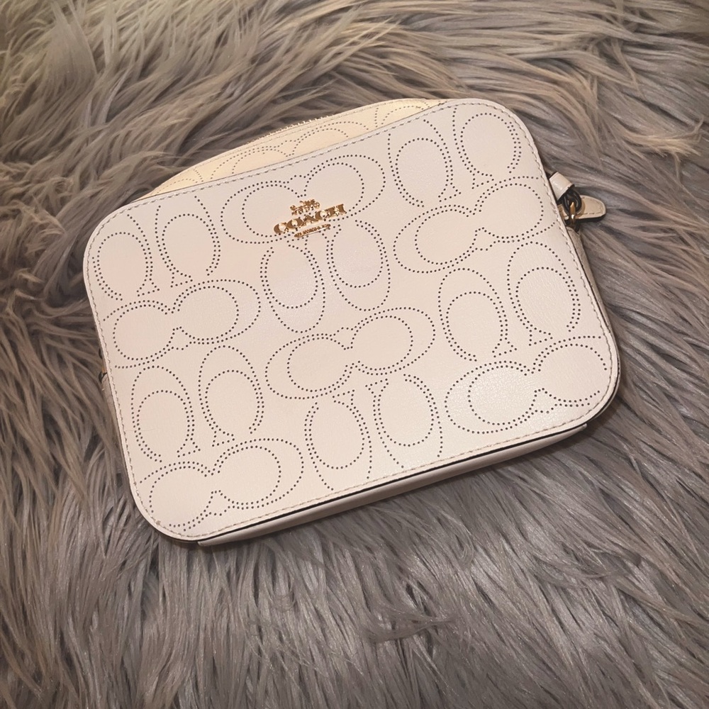 Coach White Leather Wristlet